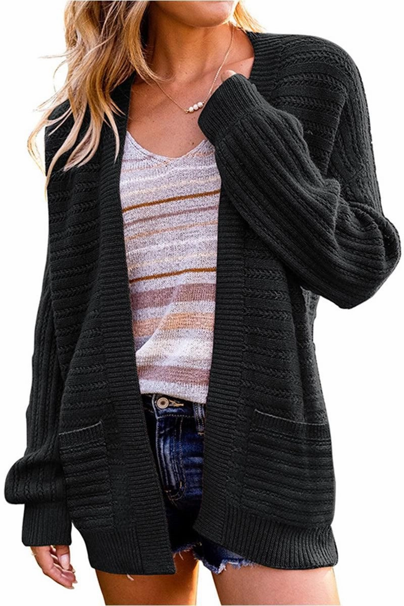 WOMENS KNITTED OPEN FRONT CARDIGAN ThermalLining