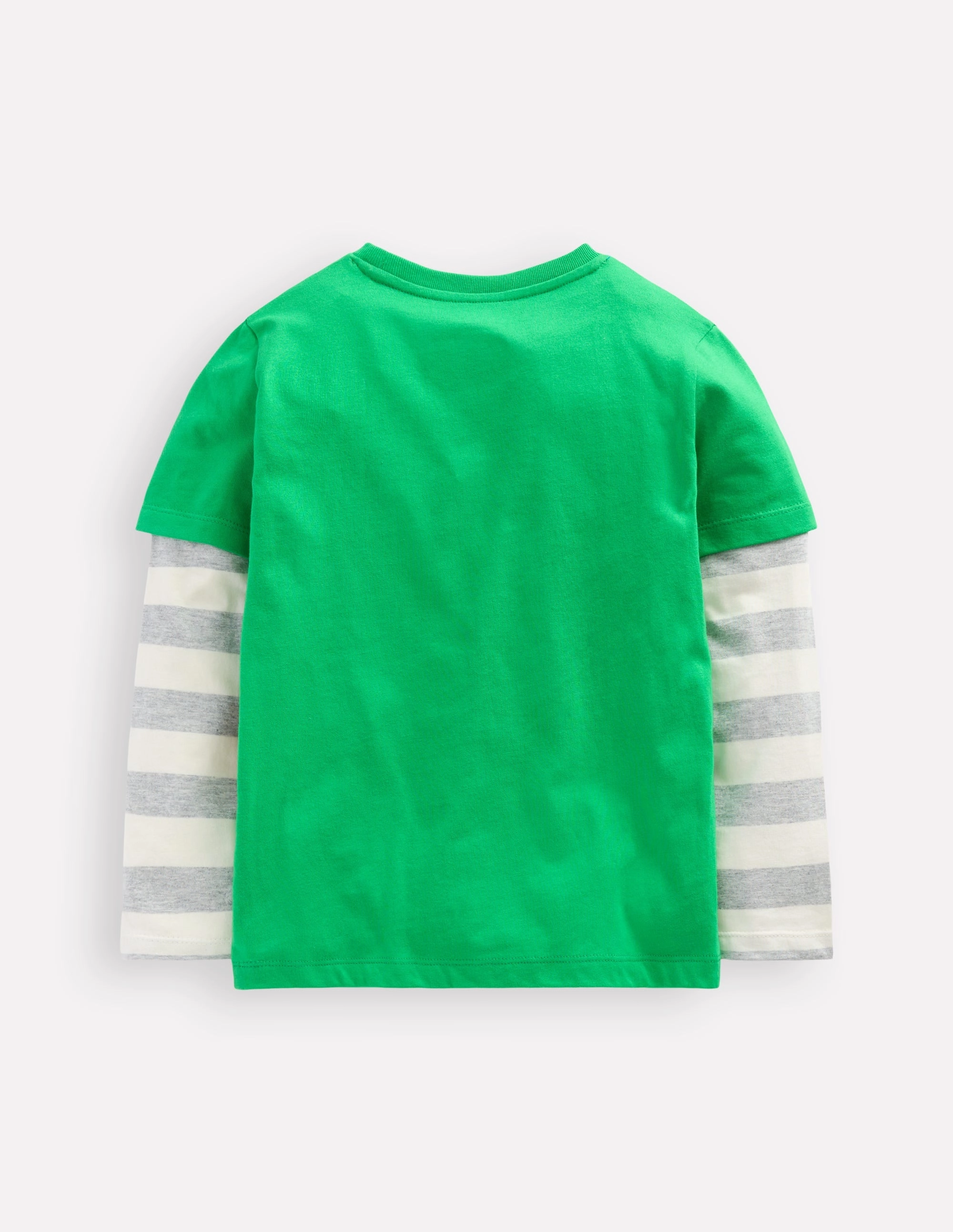 Applique Mock Sleeve T-Shirt-Sapling Green St Paddys Dog Textured Weave Pattern