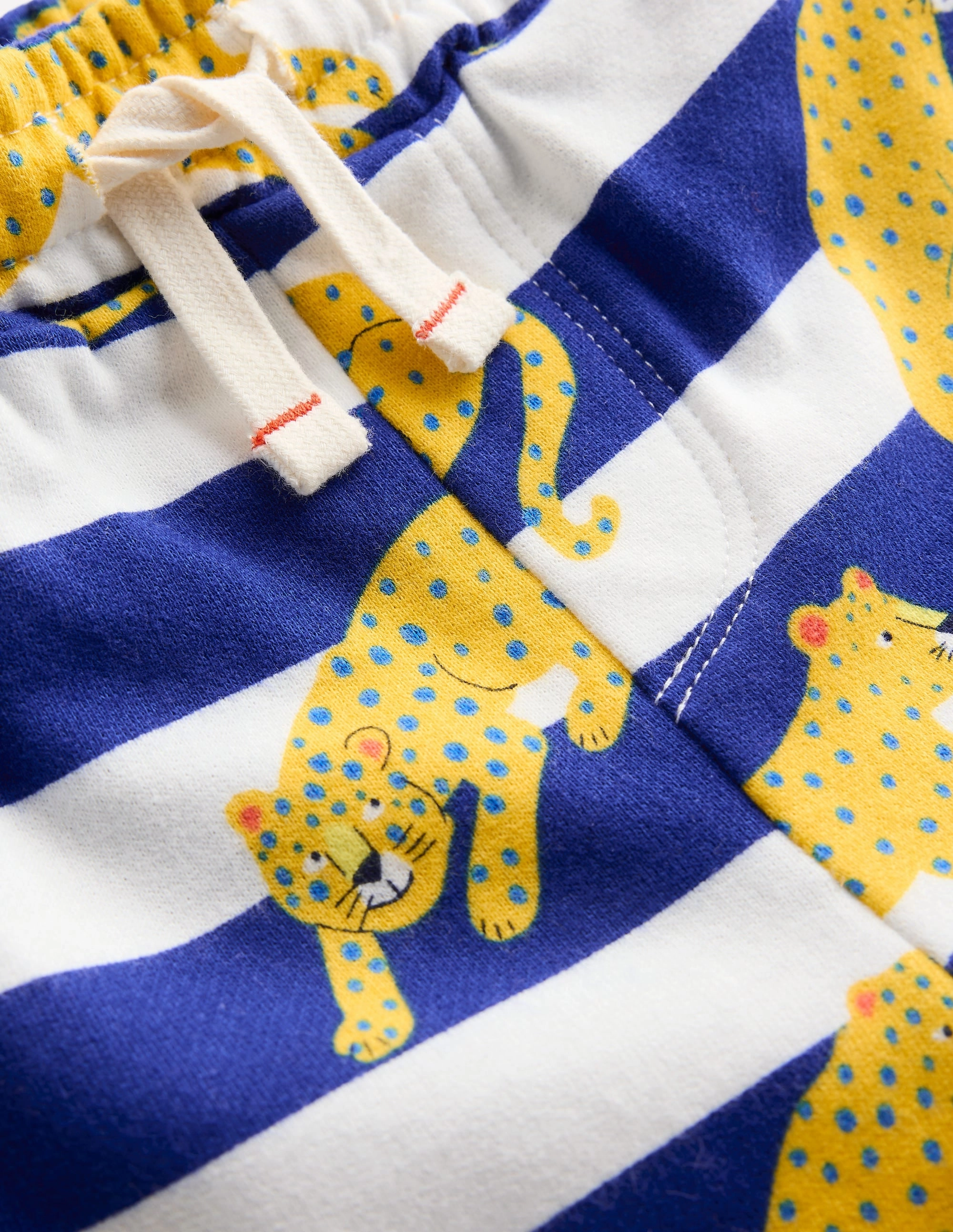 Odor Control Technology mid-rise Printed Shorts-Bright Blue Leopard Stripe