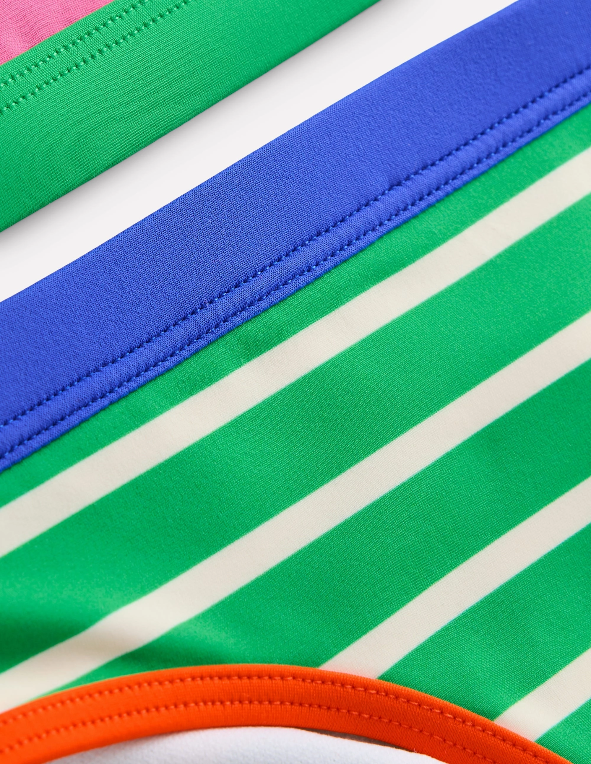 Racerback Bikini-Flamingo Pink/Pea Green Stripe Sun Protection Wear water sports