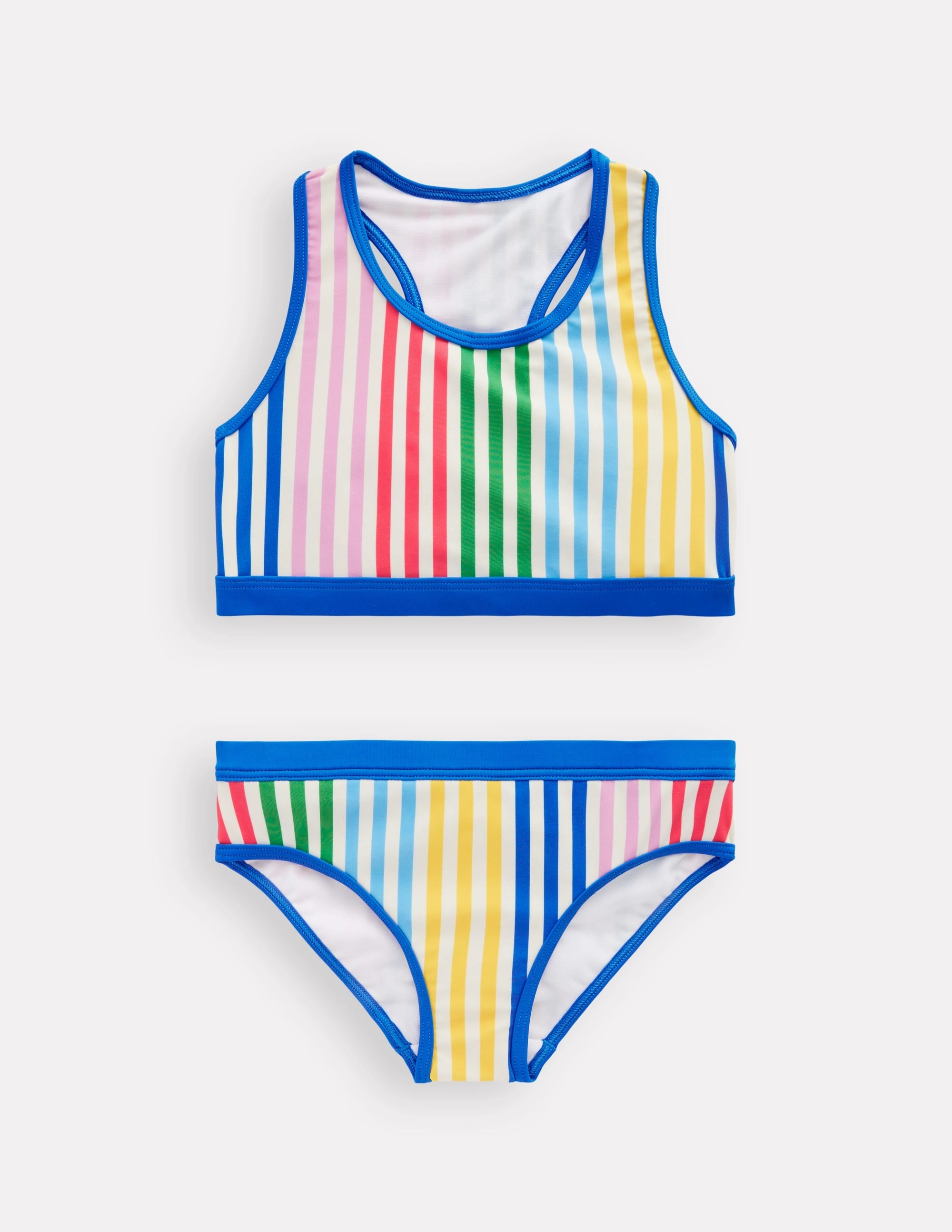 Abrasion Resistant Fabric Racerback Bikini-Hotchpotch Stripe