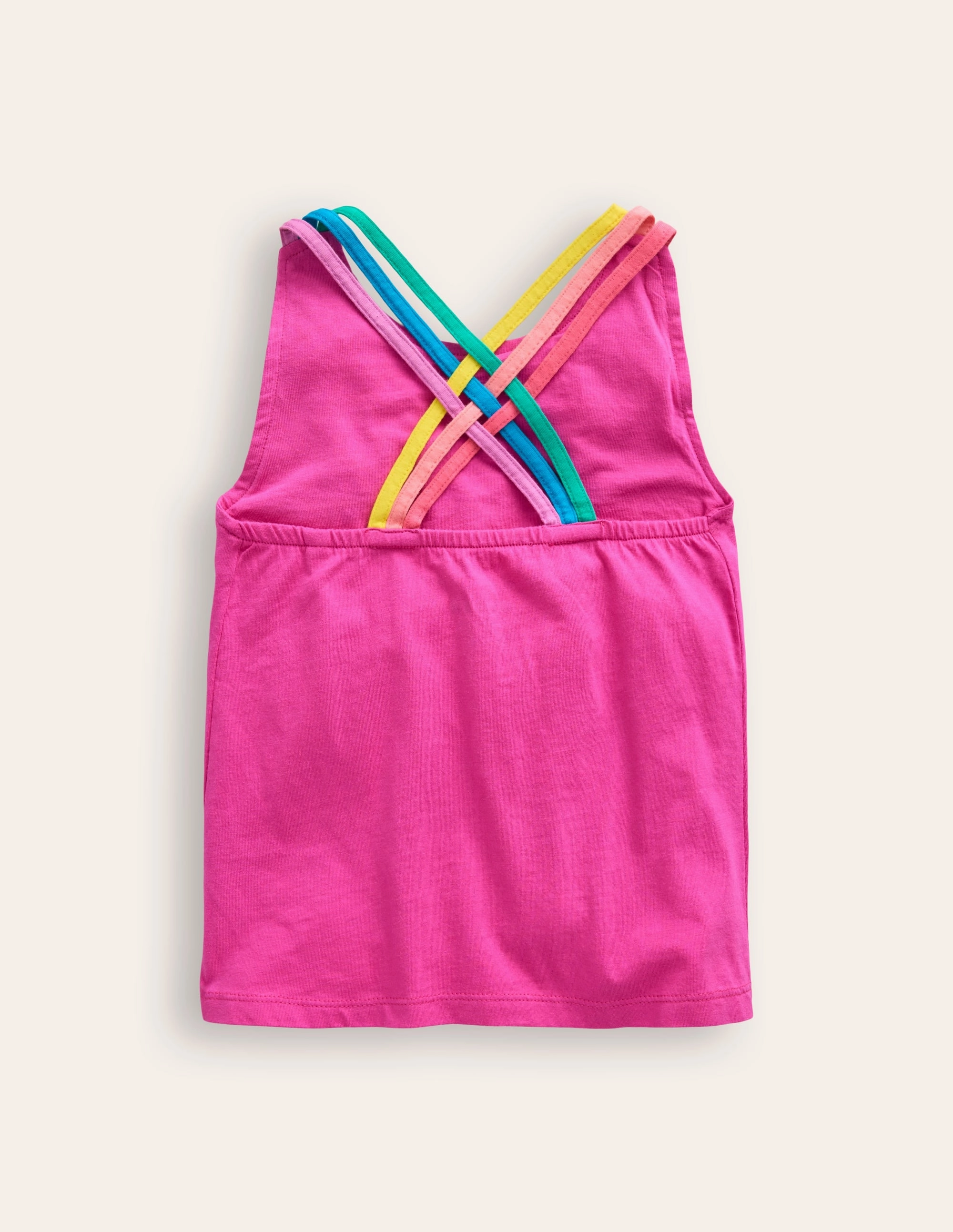 MinimalistDesign Rainbow Cross-Back Vest-Cosmos Pink