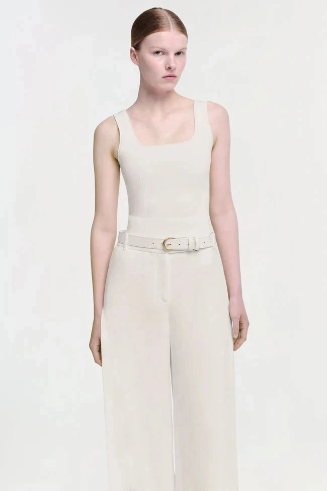Tailored Placket Ramaina Tank Ivory