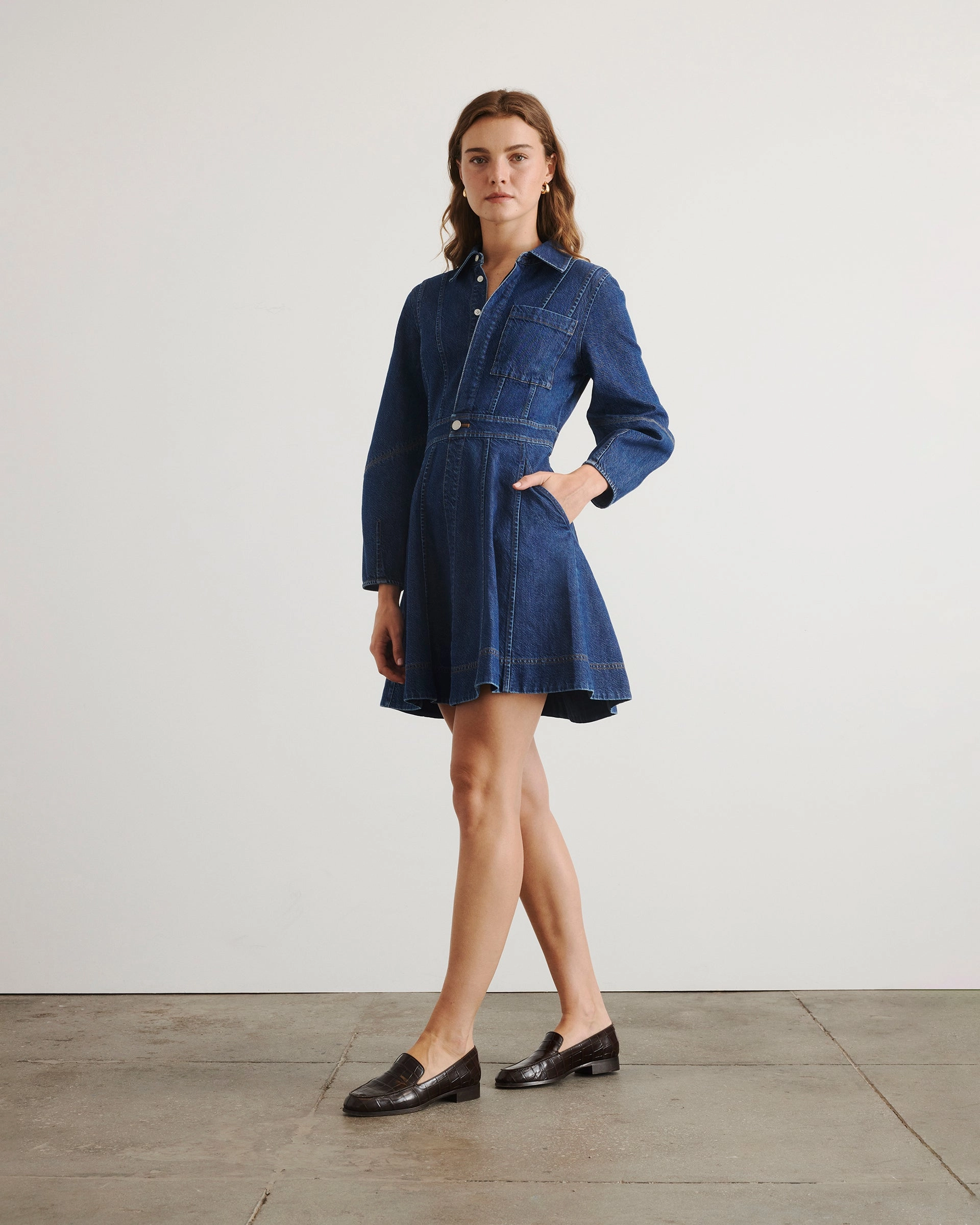 Layered-Sleeve Gentle Texture Hailey Dress