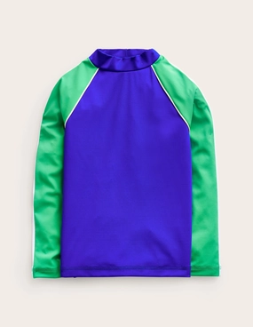 Rash Vest-Blue Heron/Pea Green Sun Protection Wear Stretchy-Material