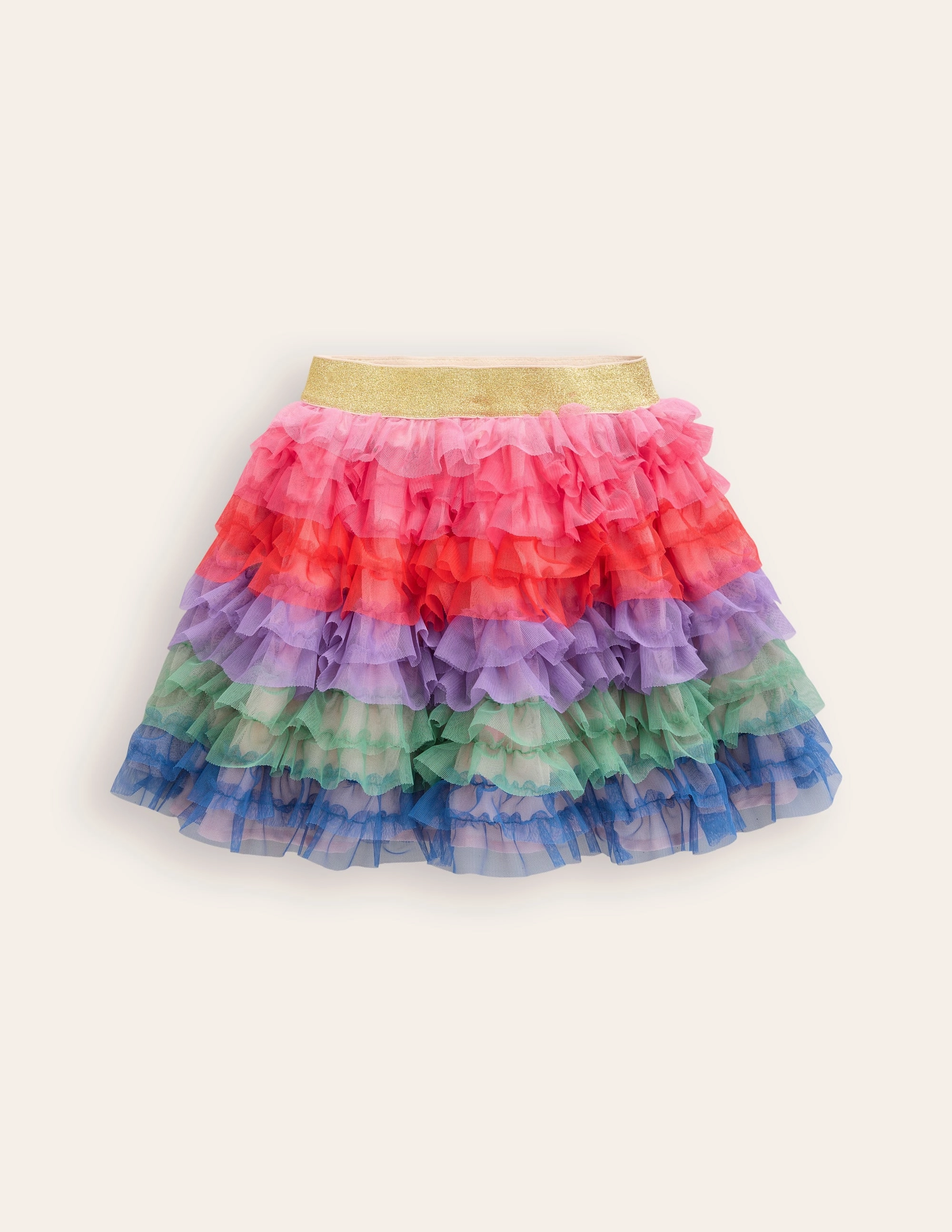 One size fits most Rainbow Tulle Skirt-Multi Rainbow