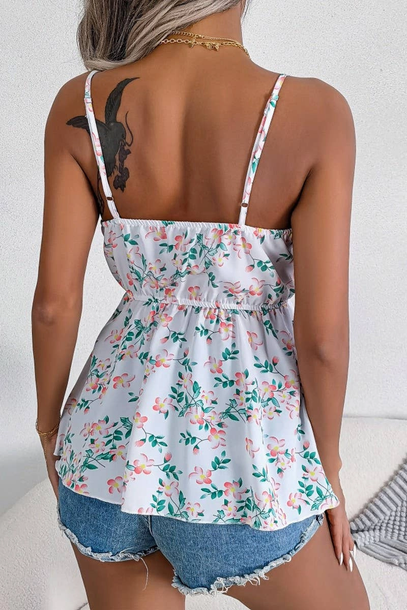 Chic Layers Smart Fit CASUAL FLORAL WAISTBAND CHIFFON SHIRT_CWTBLSL0104