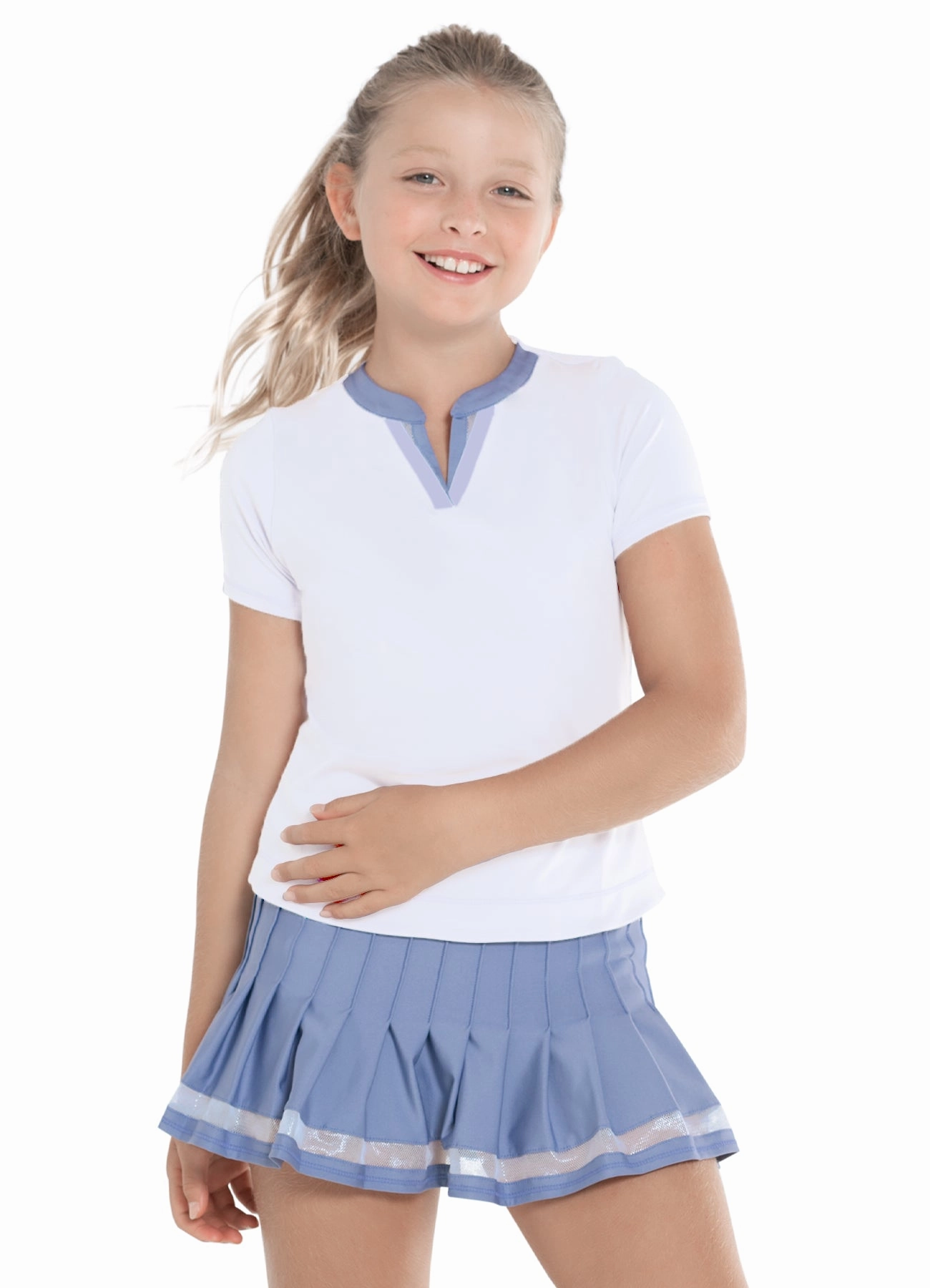 Double V Short Sleeve Airflow Mesh Panel MultiPocket Design