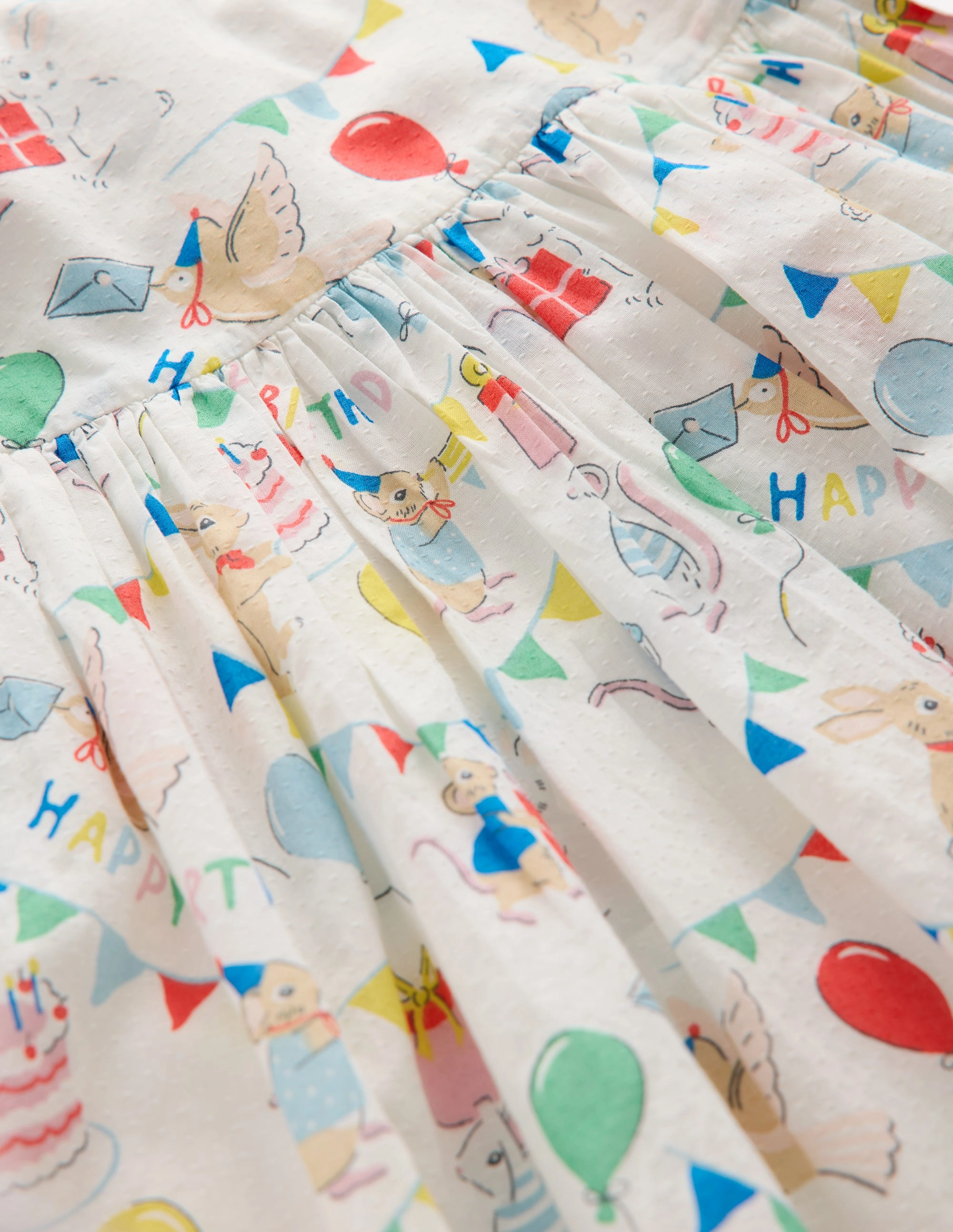 Texture Blend Madeline Woven Dress-Birthday Print