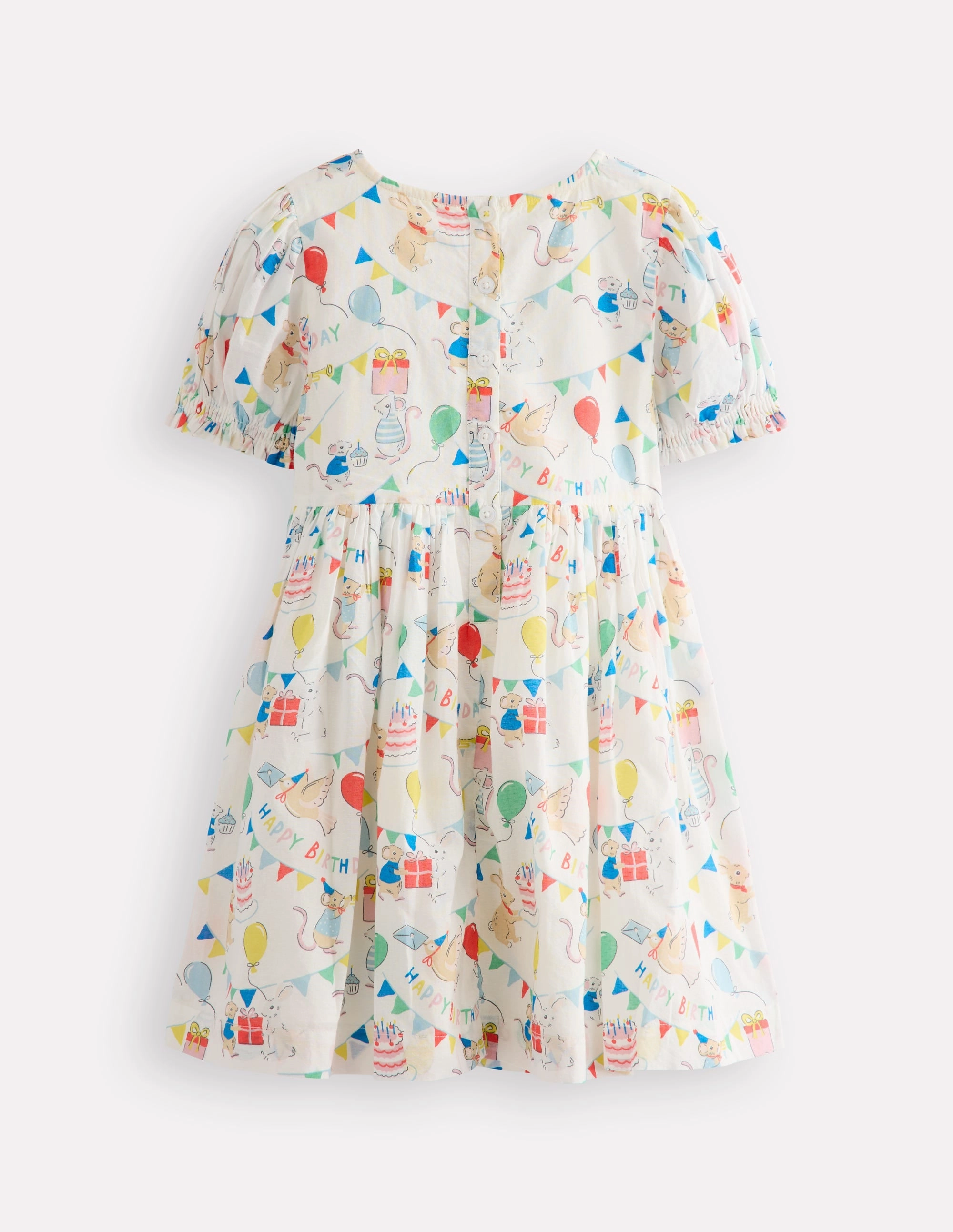 Madeline Woven Dress-Birthday Print Work Style