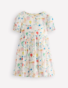 Madeline Woven Dress-Birthday Print Trend Detail Comfy Look