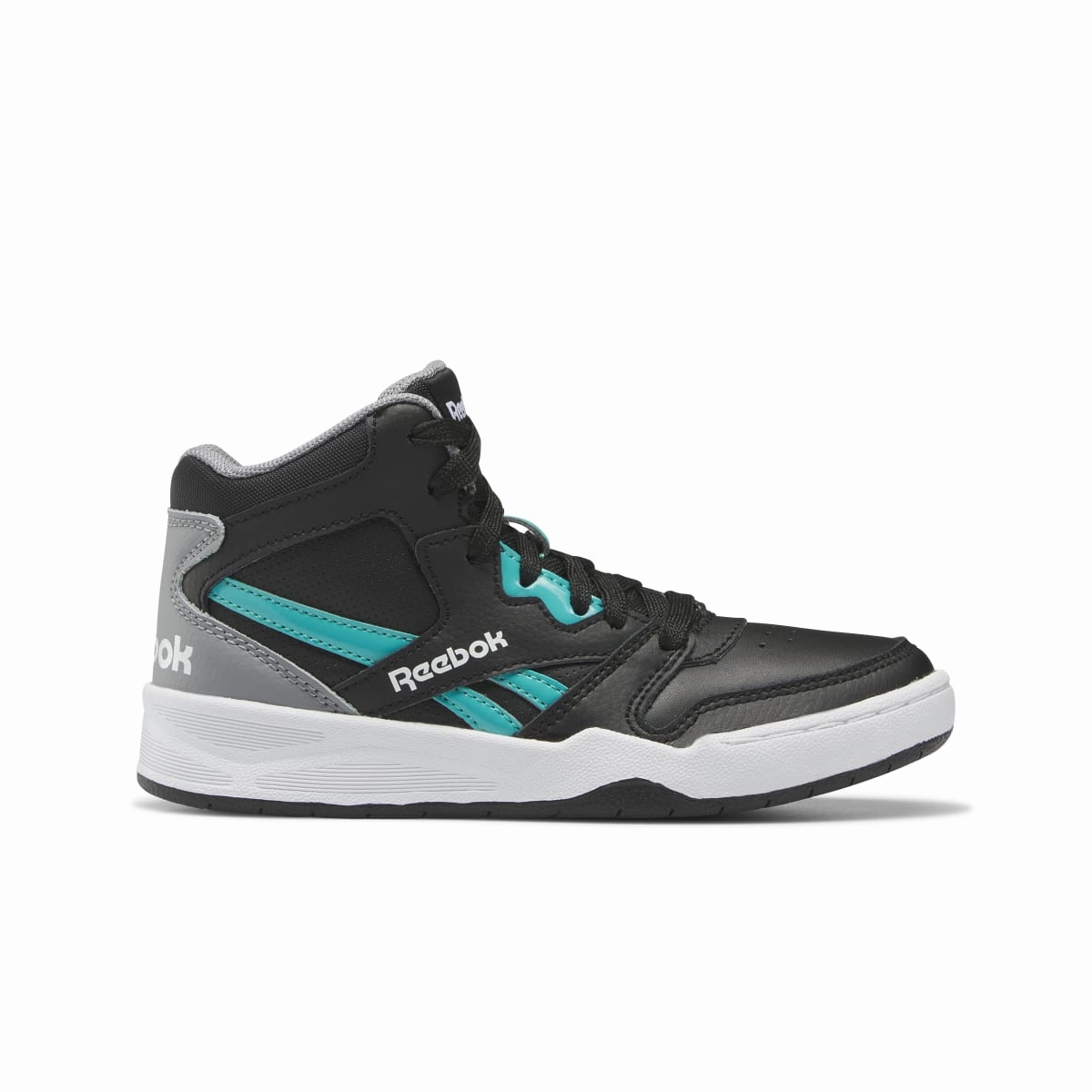 REEBOK GX1456 BB4500 COURT KID'S (Medium) Black/Grey/Teal Synthetic & Leather Basketball Shoes Hiking High Rebound Midsole