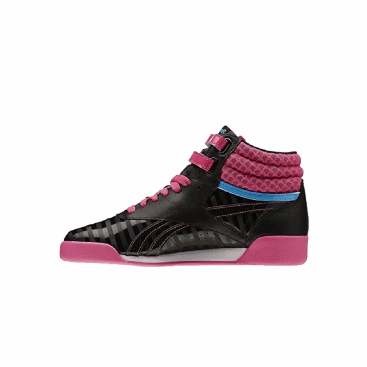 Everyday REEBOK V63066 F/S HI JR'S (Medium) Black/Pink Leather Lifestyle Boots