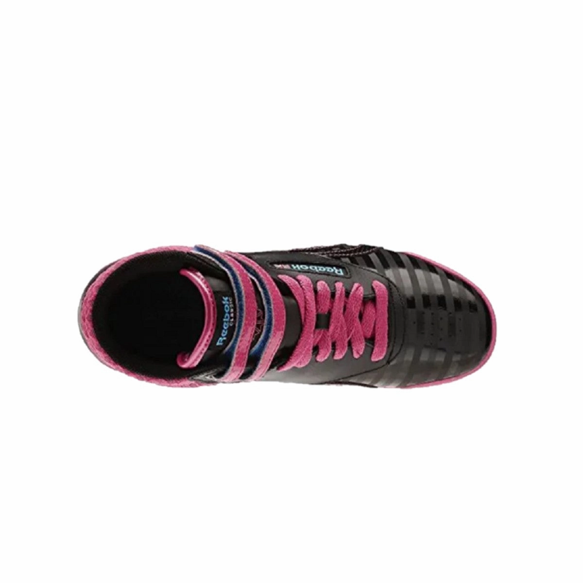 REEBOK V63066 F/S HI JR'S (Medium) Black/Pink Leather Lifestyle Boots Low Profile Design Stylish