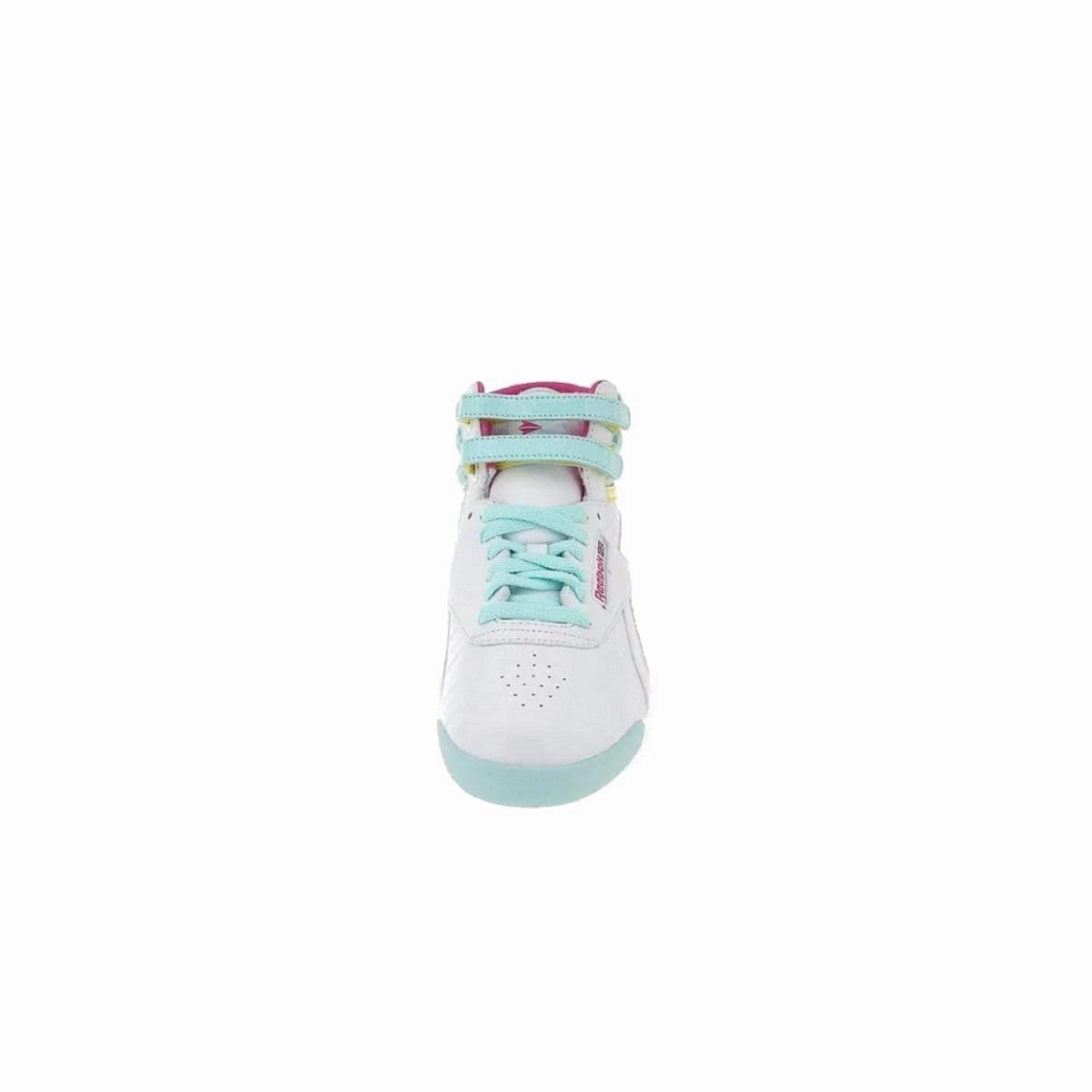 Every Step Earth Base REEBOK V63067 F/S HI JR'S (Medium) White/Pink/Cool Blue Leather Lifestyle Boots
