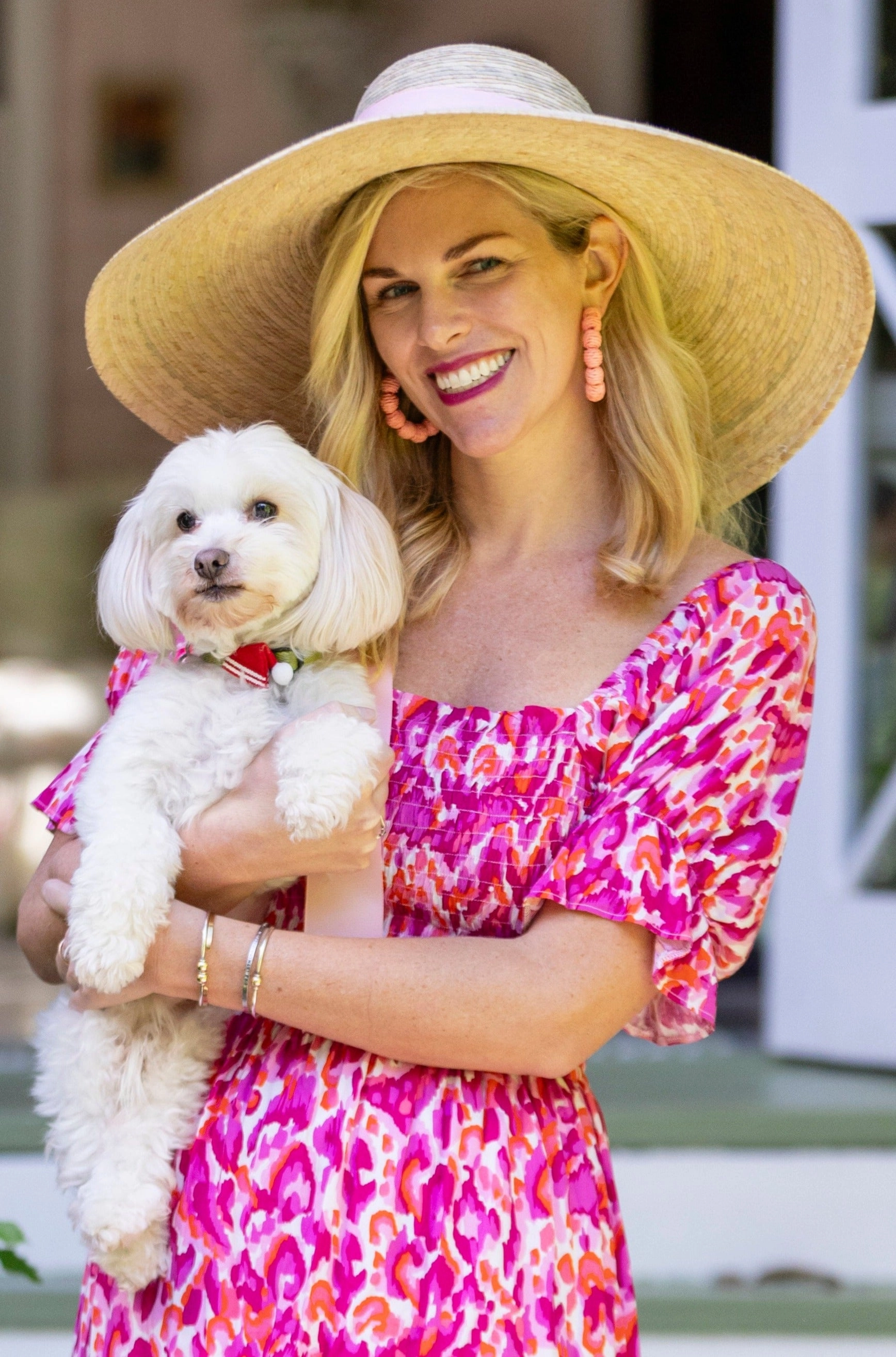 Reese Dress / Magenta Casual Look Garden Scene