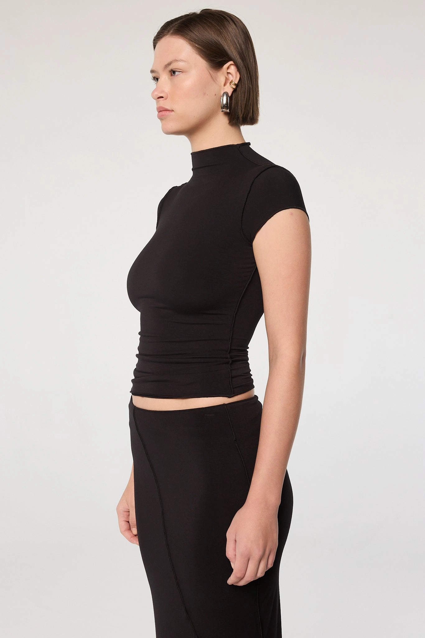 REESE MOCK NECK TOP Stretchable Neckline Everyday Comfort Fit