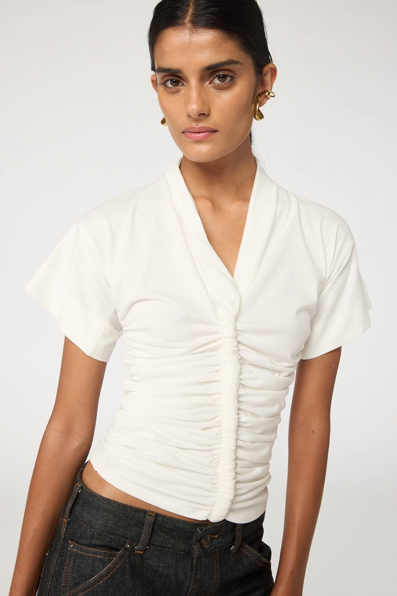 Reinforced Neckline Detail Zero Waste Cut Pattern PENELOPE T-SHIRT