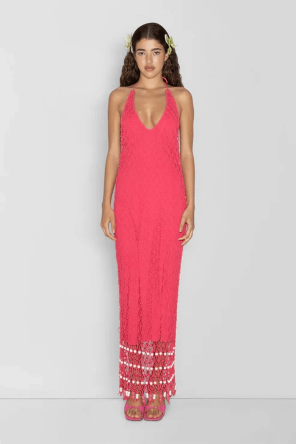 Reis Macrame Maxi Dress Candy Everyday-Use