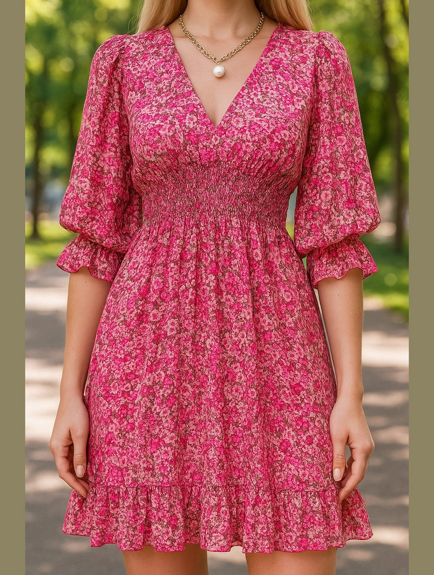 Boho Floral Print Midi Dress ??Short Sleeve Summer Tunic Elegant Mood Chic Layers