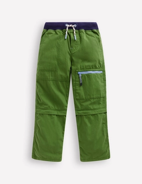 Zip-Off Techno Trousers-Broccoli Green Functional Fashion Slim Comfort