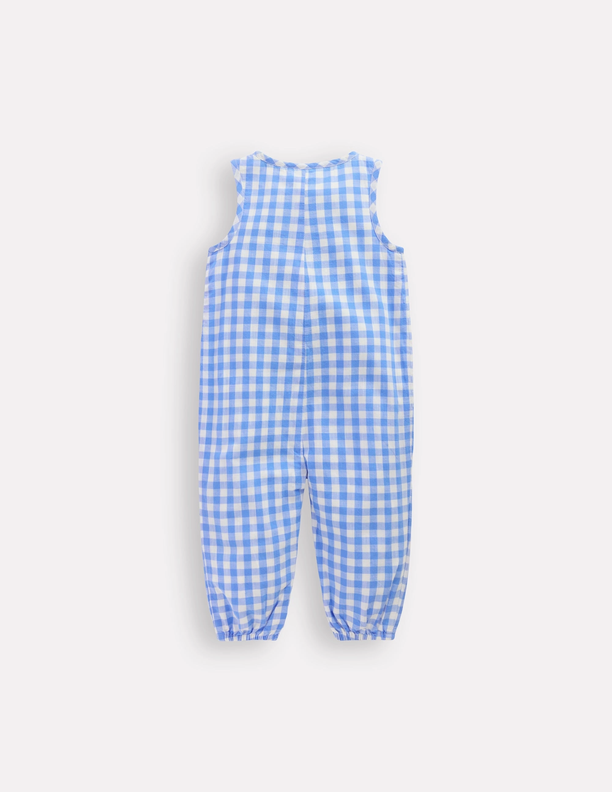 Basic Training Woven Romper-Blue Gingham