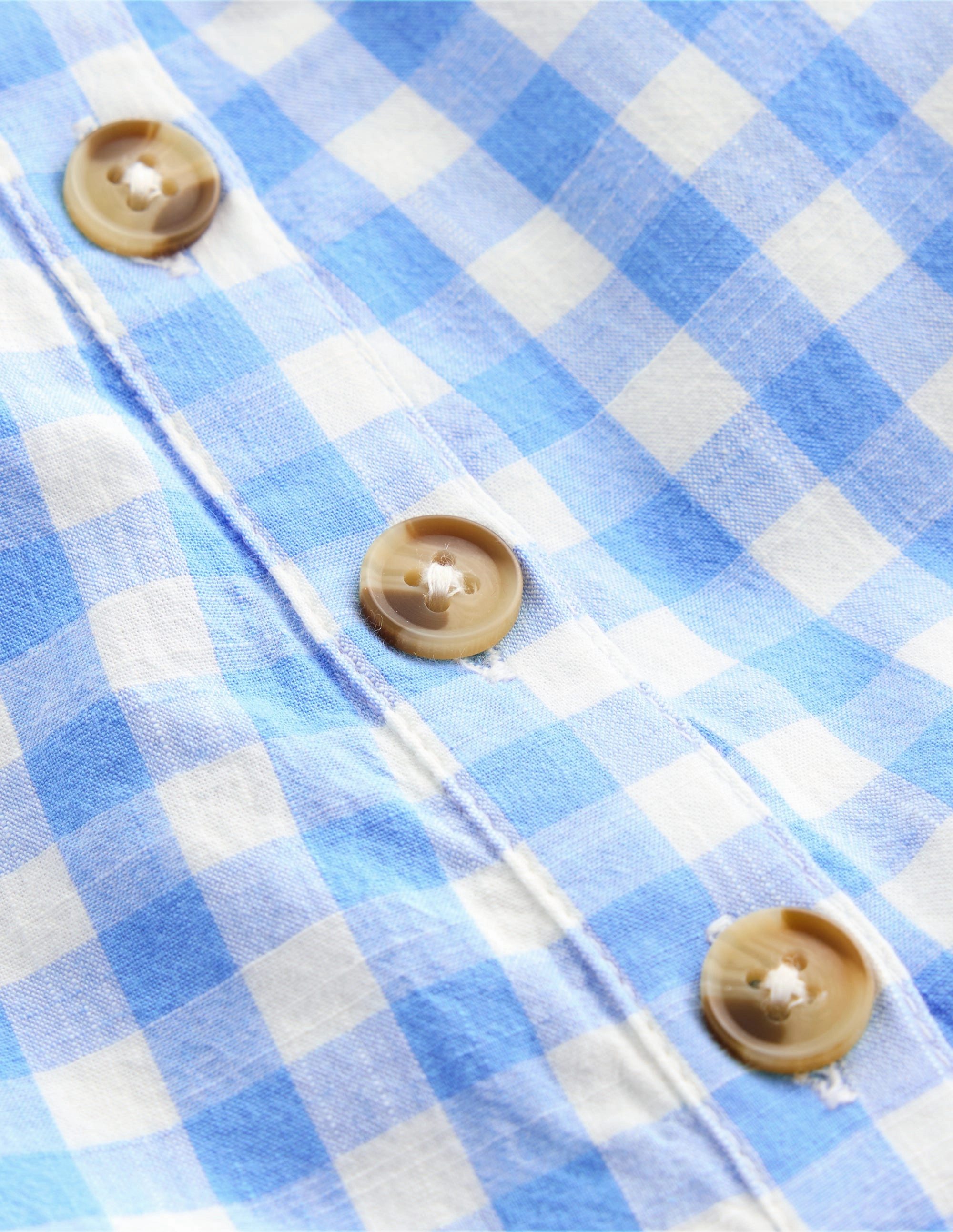 Woven Romper-Blue Gingham Sharp Model Charming Basic