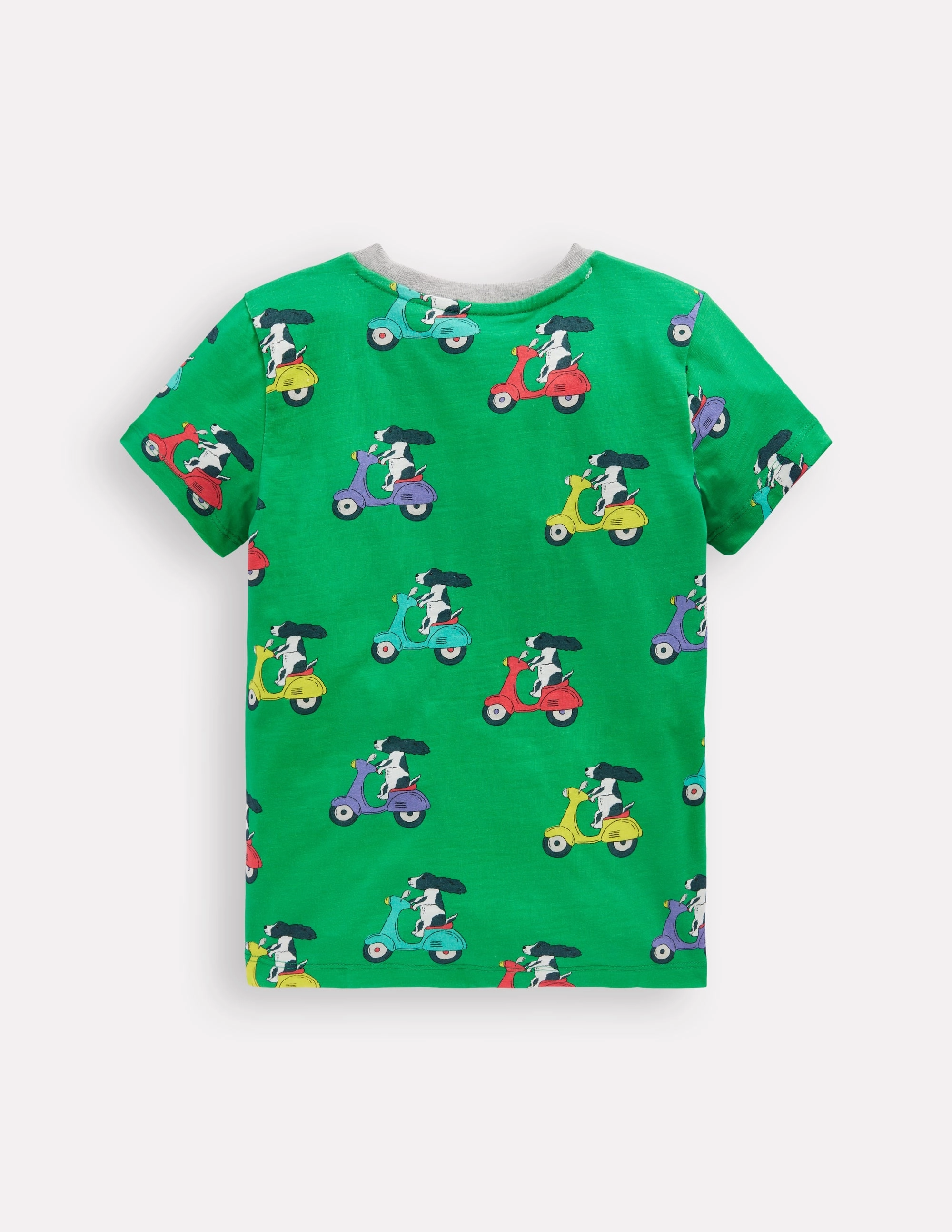 All-Over Printed T-Shirt-Sapling Green Puppy Scooter Durable Stitching
