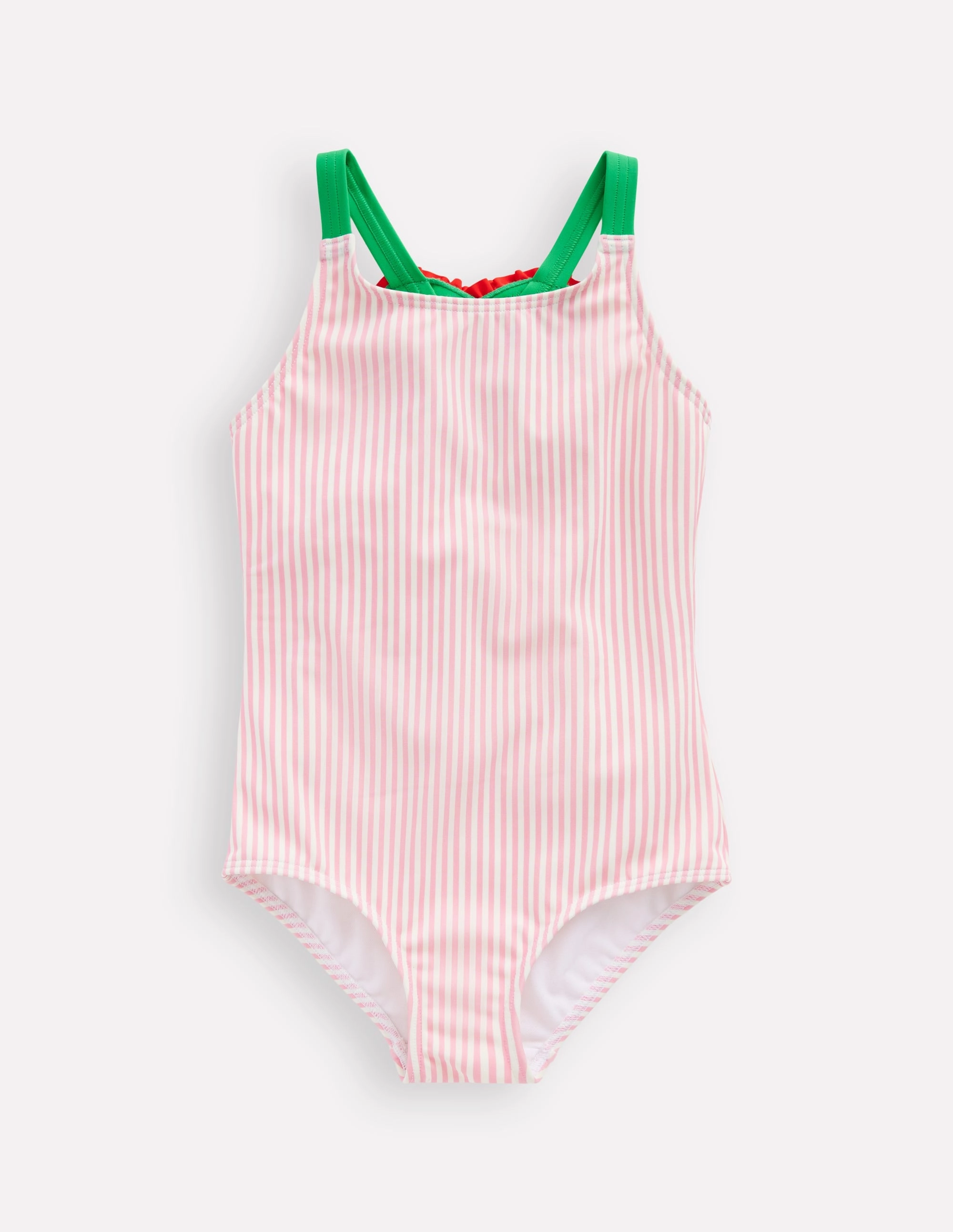 Applique Back Swimsuit-Chalk Pink Heart Padded-Cups