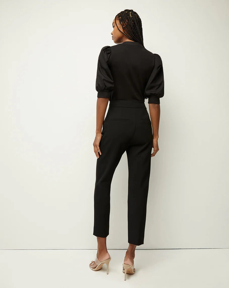 Renzo Pant Black with Silver Buttons Packable design
