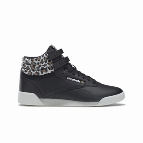 Quality Bold Tone REEBOK HP6446 F/S HI JR'S (Medium) Black/Shara/Gold Leather Lifestyle Shoes