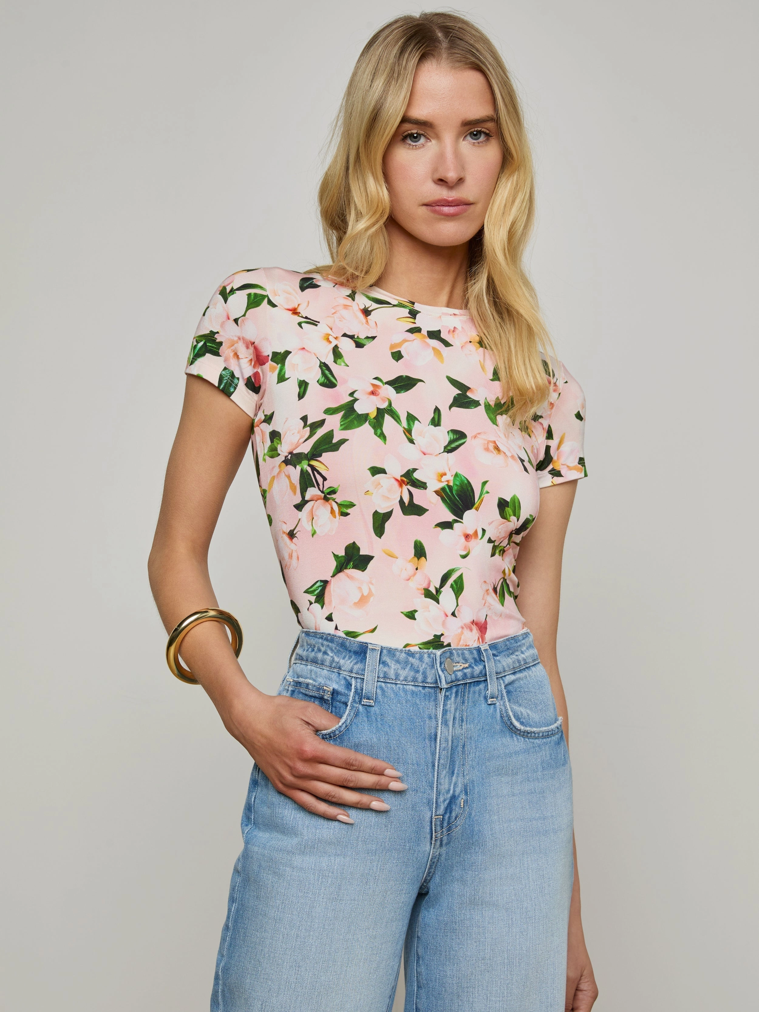 ThermalInsulation Ressi Fitted Tee Magnolia Floral