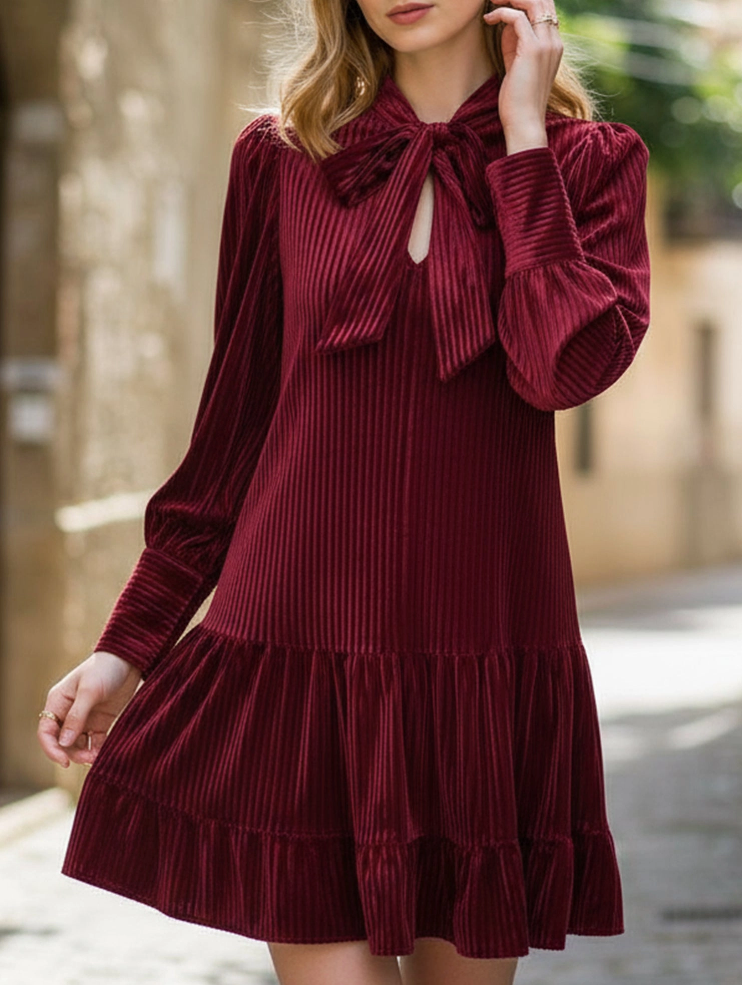 Retro hot sale velvet short dress Texture Play