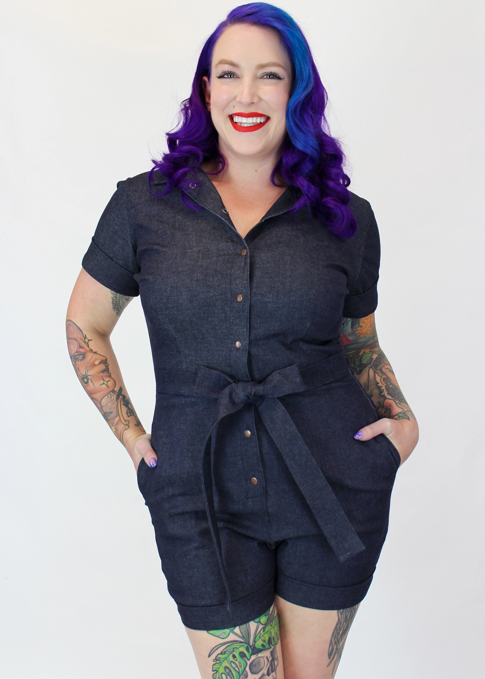 Fancy Minimal One Piece Denim Romper #DRS