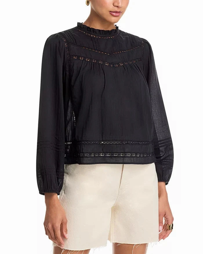 Reyna Blouse Black WaterResistant Resilient Elasticity