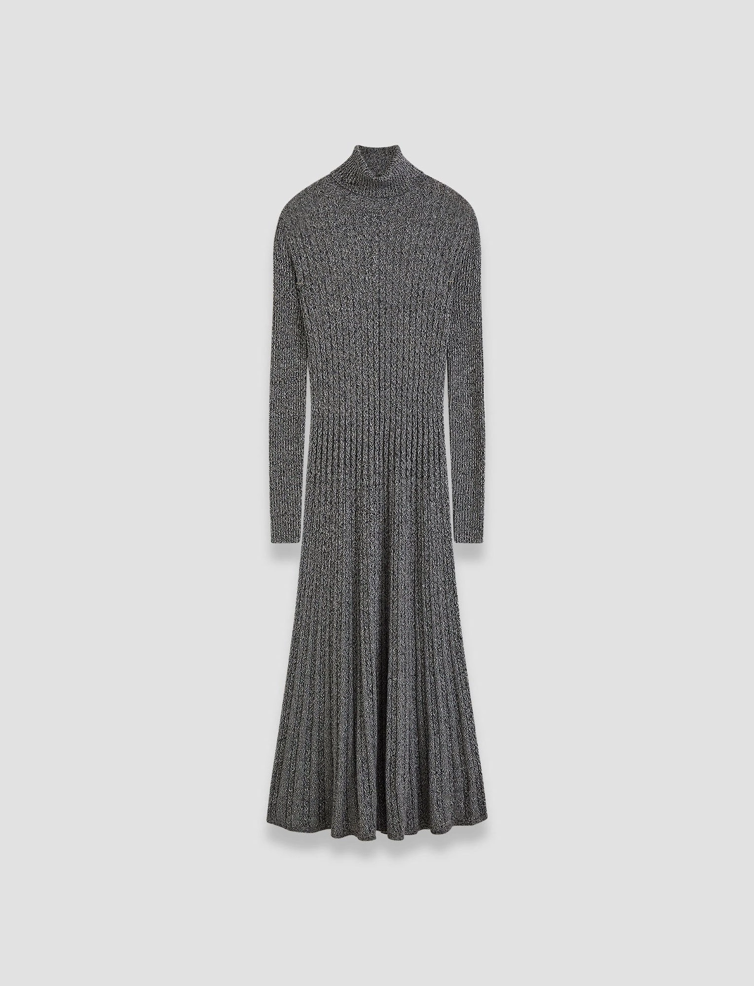 Ribbed Cable Knit Dress Satin Fabric Mood Glow