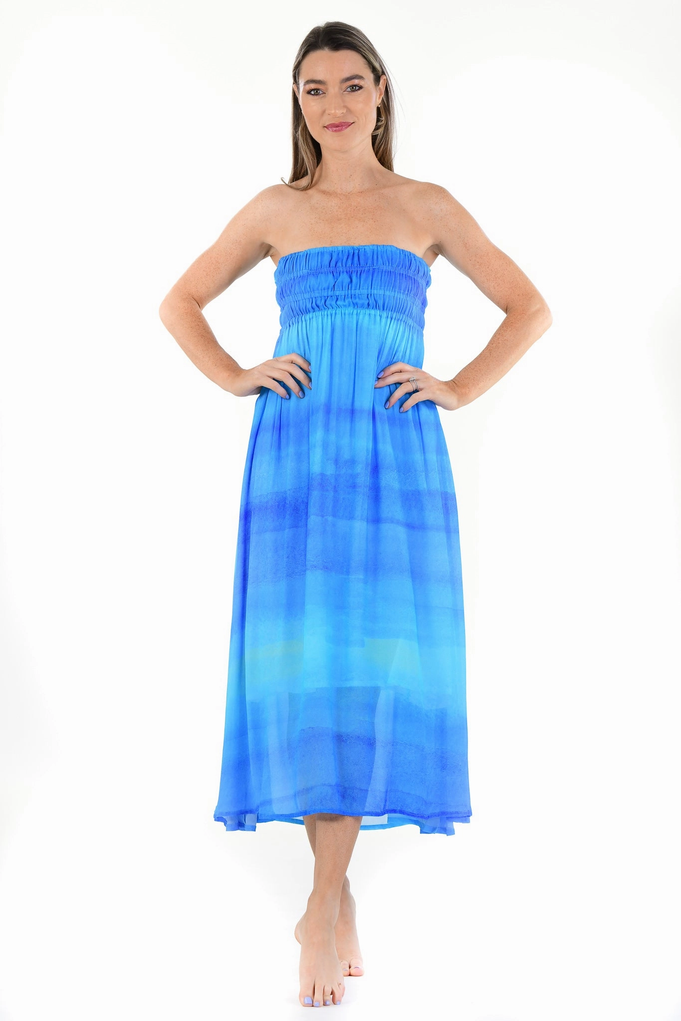 Neutral Form Light Fabrication Rio Dress / Blue Watercolor