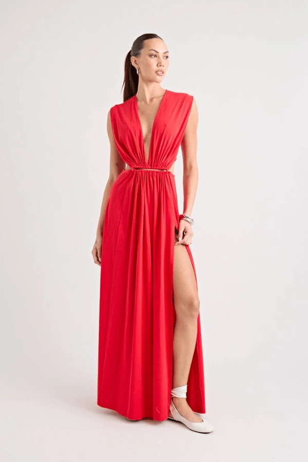 Do For Love Gown Red Classic knee-length dress Confident Touch