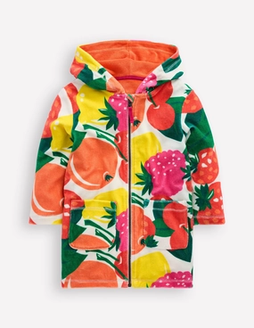 Outdoor Swimwear Romie Towelling Zip Throw-On-Multi Giant Fruit