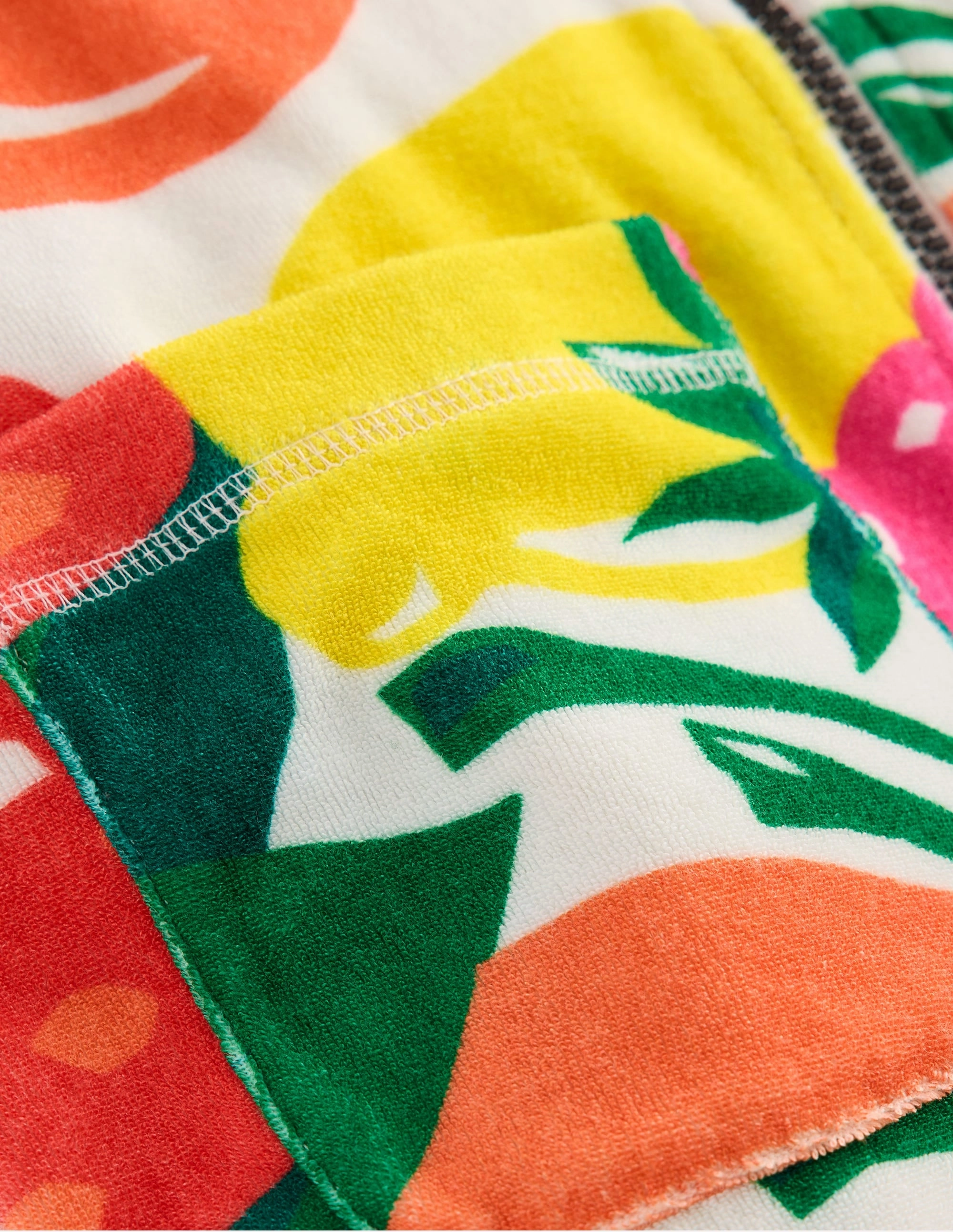 Non Chafing Seams Quick Drain Technology Romie Towelling Zip Throw-On-Multi Giant Fruit