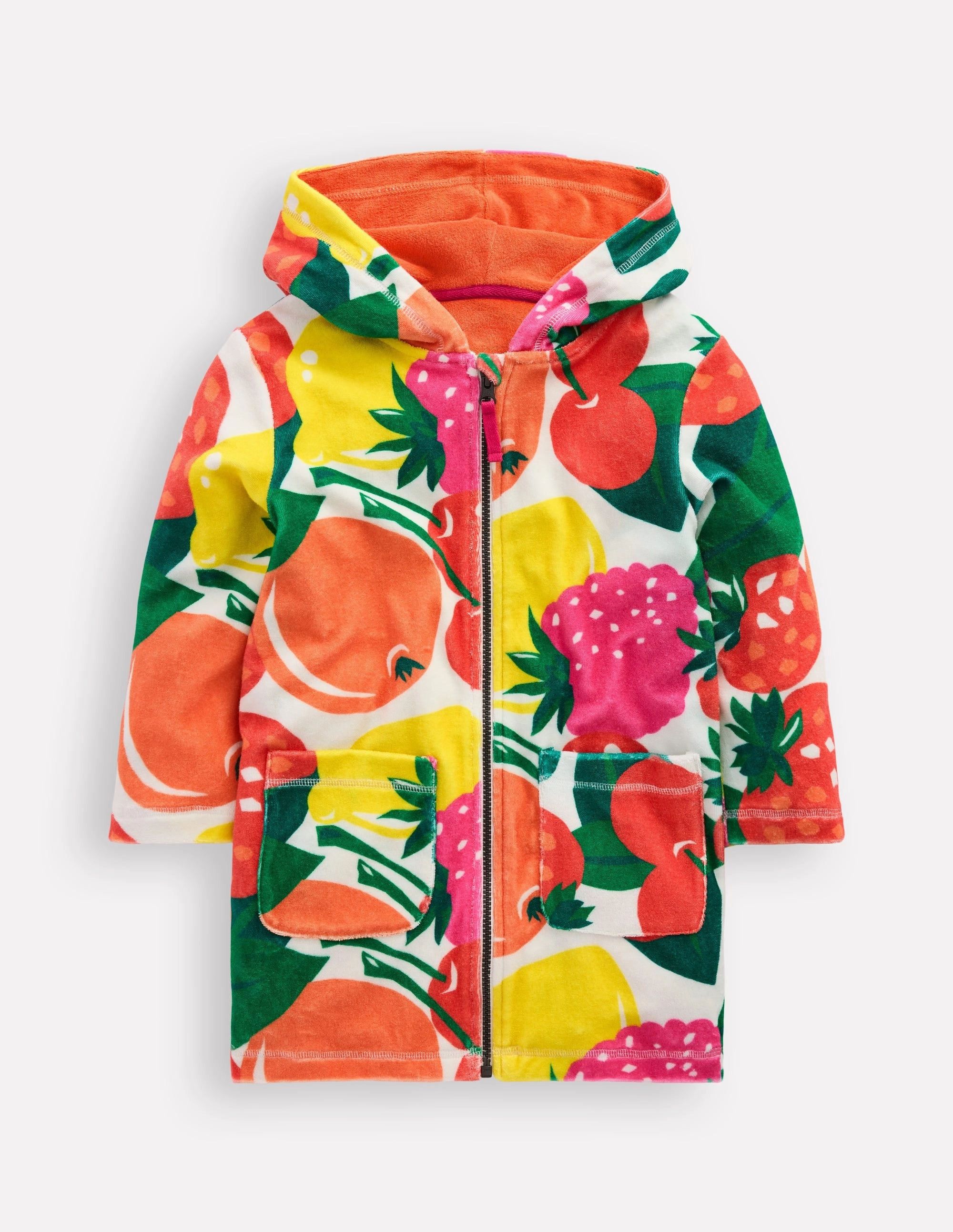 Outdoor Swimwear Romie Towelling Zip Throw-On-Multi Giant Fruit