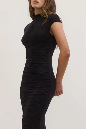 Rosalie Midi Dress Shadow Earthy Hue