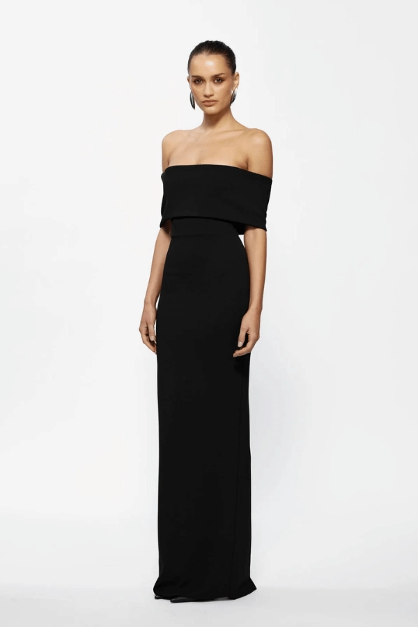 Rosalind Gown Black Effortless Piece Winter Wrap