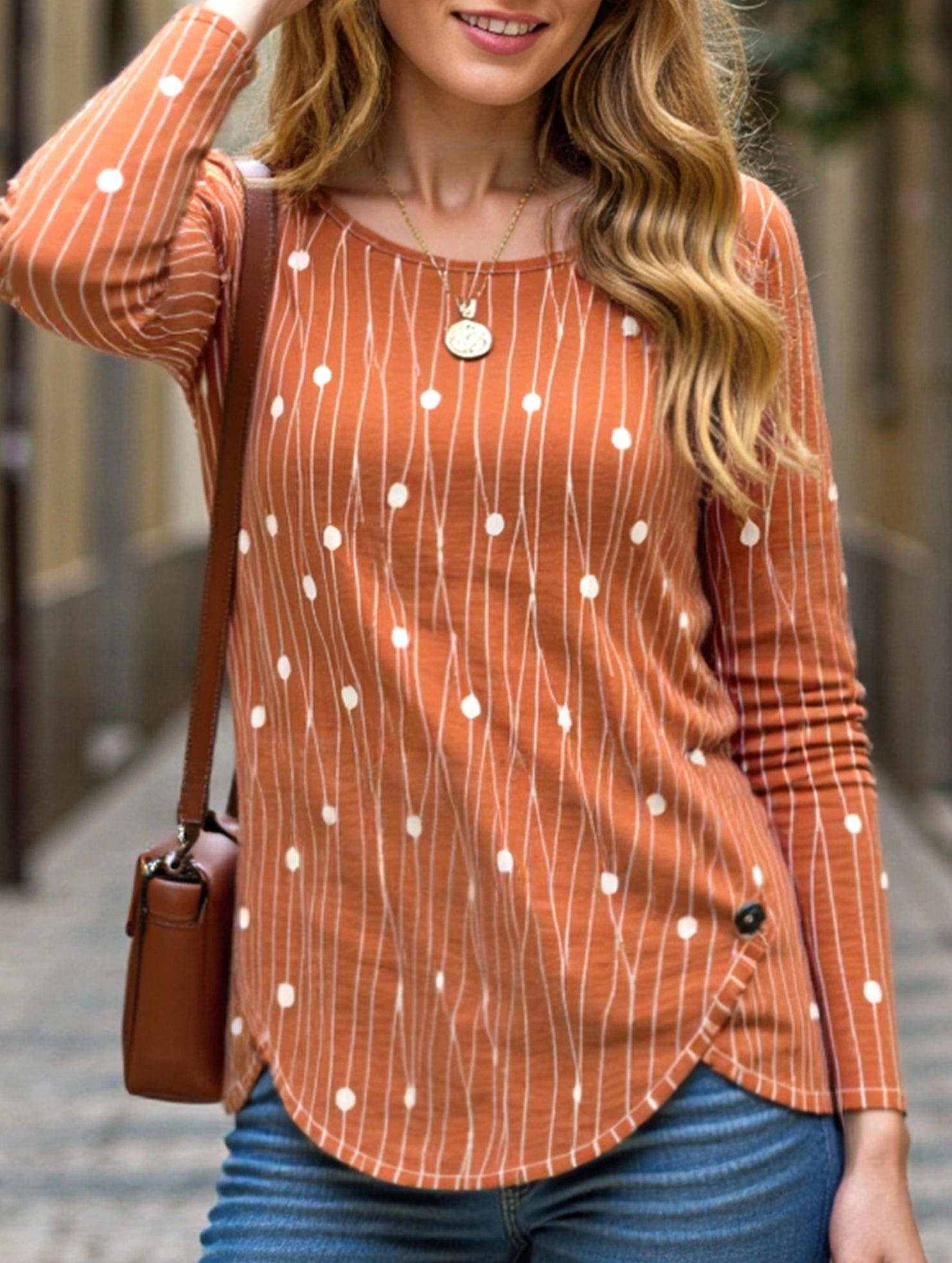 LowImpact Manufacturing Drop Shoulder Cut Round neck long sleeve loose pullover shirt