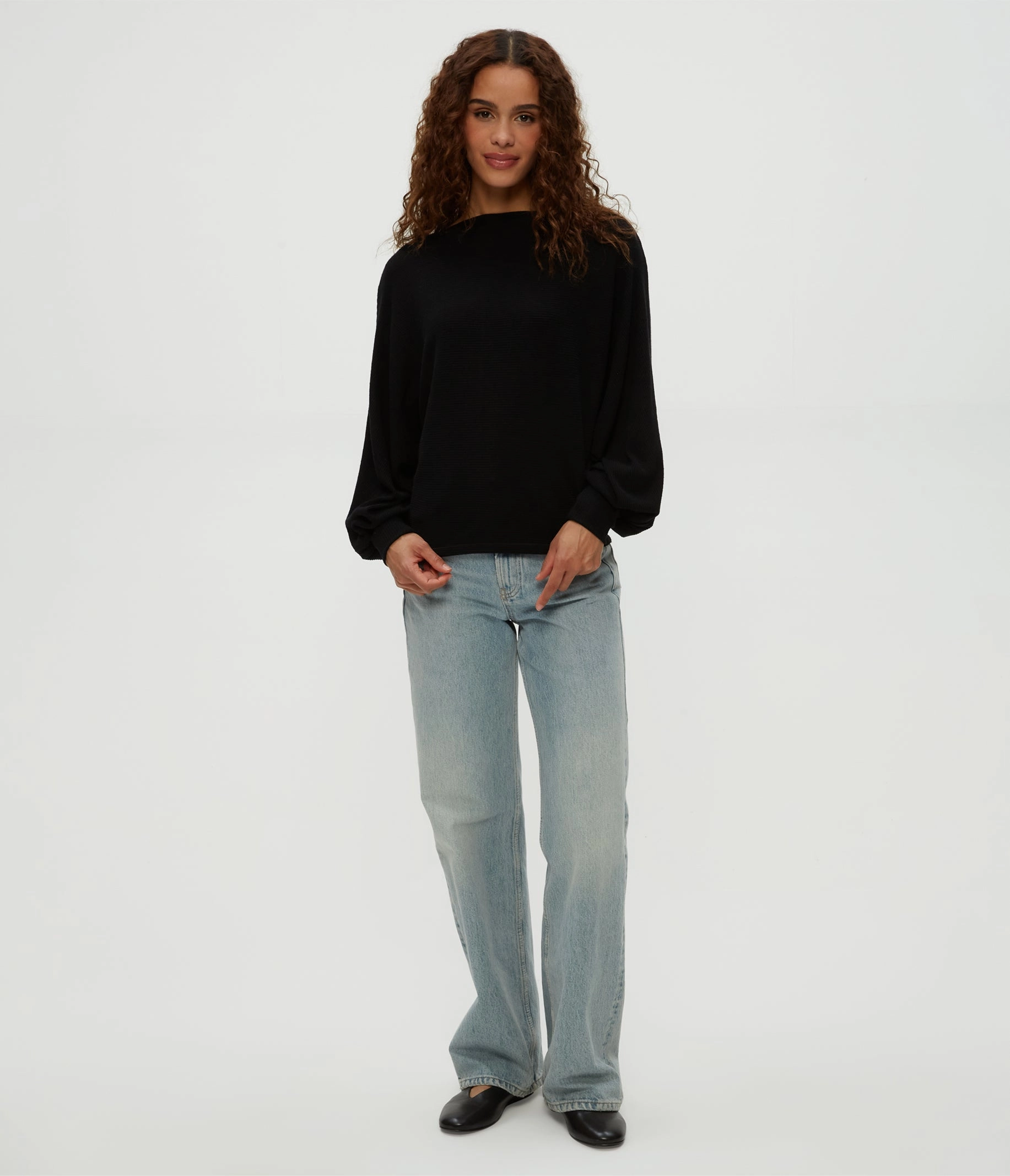 Anti Static Weave Technology ROXY BALLOON SLEEVE TOP