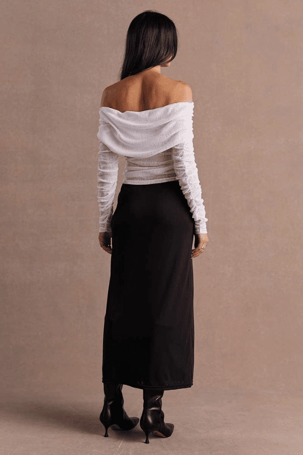 Perfectly Styled Quick-Dry Rise Mesh Long Sleeve Dress Black/Chalk