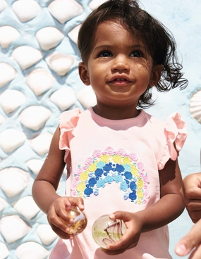 Premium Dynamic Basic Active Ruffle Jersey Playset-Coconut Milk Rainbow Shells