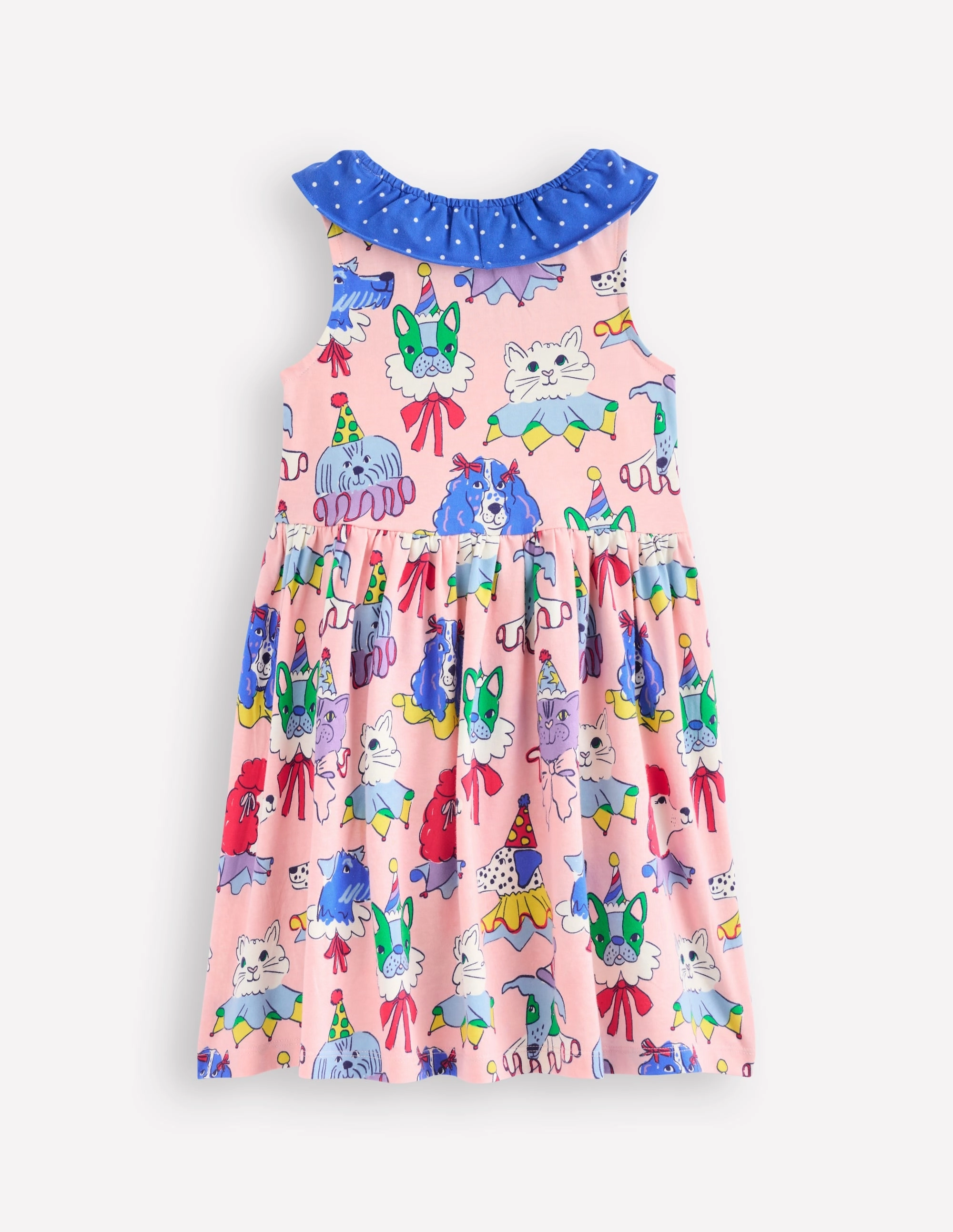 Fashion Layer Long Lines Ruffle Neck Jersey Dress-Chalk Pink Parade Pets