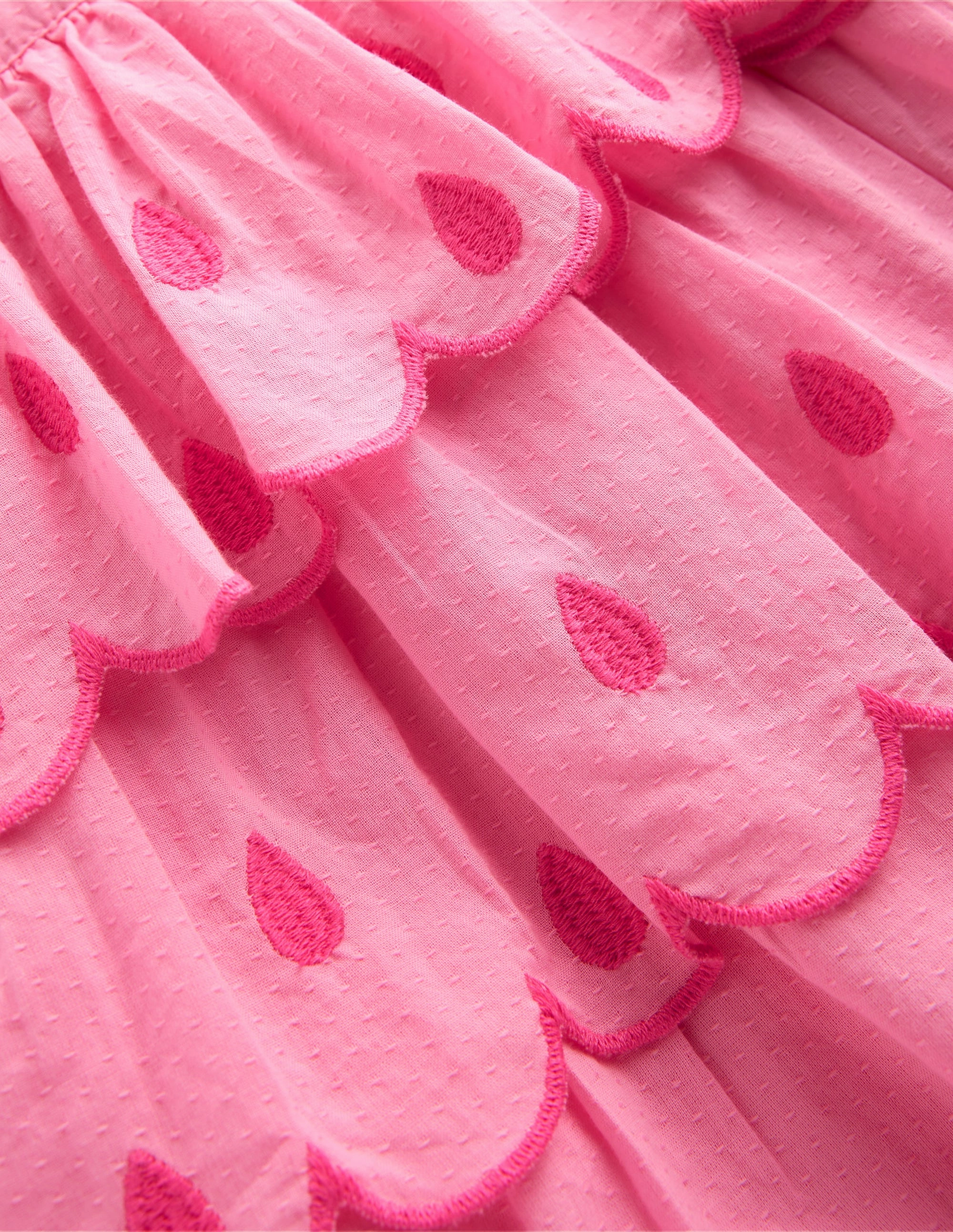 Eco Worker Weekend Girl Ruffle Woven Romper-Bubblegum Pink