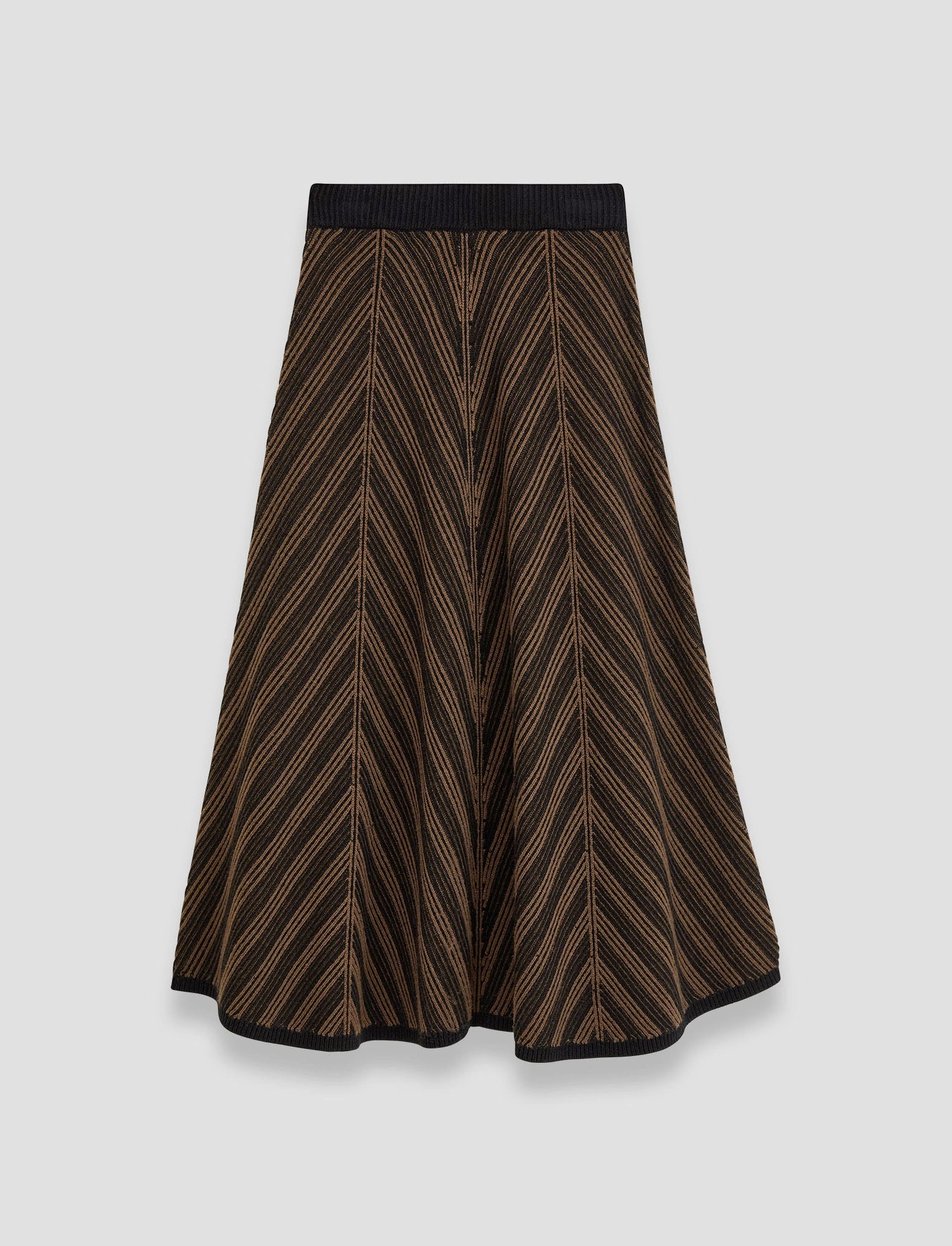 Chevron Ribbed Skirt Simple Flow Hand Stitched